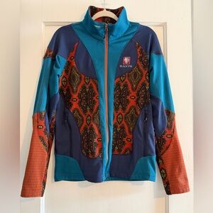 Rare Black Yak Extreme Peak Full-Zip Jacket Blue Orange Paisley Size 100 M